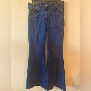 AE Festival Flare Split hem high rise jeans.